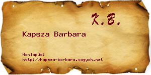 Kapsza Barbara névjegykártya