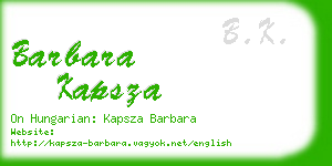 barbara kapsza business card